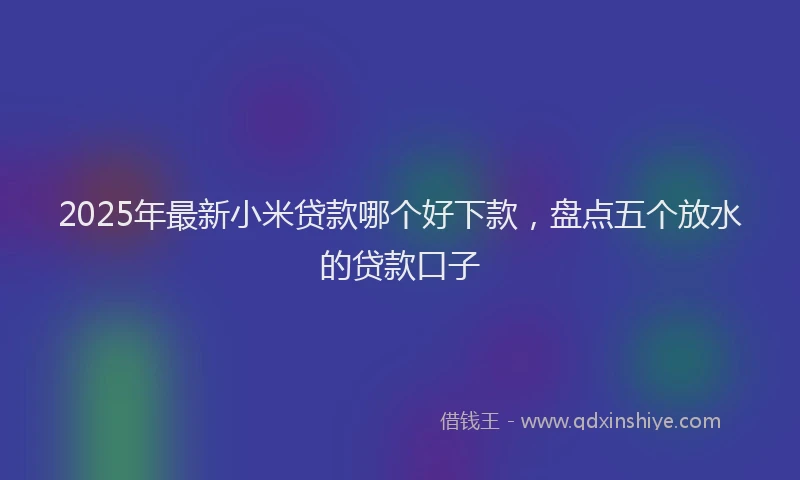2025年最新小米贷款哪个好下款，盘点五个放水的贷款口子