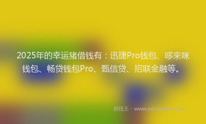 2025年的幸运猪借钱有：迅捷Pro钱包、哆来咪钱包、畅贷钱包Pro、甄信贷、招联金融等。