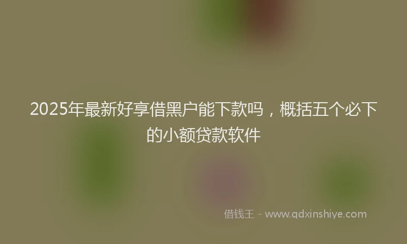 2025年最新好享借黑户能下款吗，概括五个必下的小额贷款软件