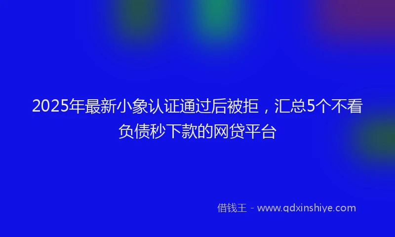 2025年最新小象认证通过后被拒，汇总5个不看负债秒下款的网贷平台