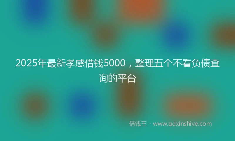 2025年最新孝感借钱5000，整理五个不看负债查询的平台