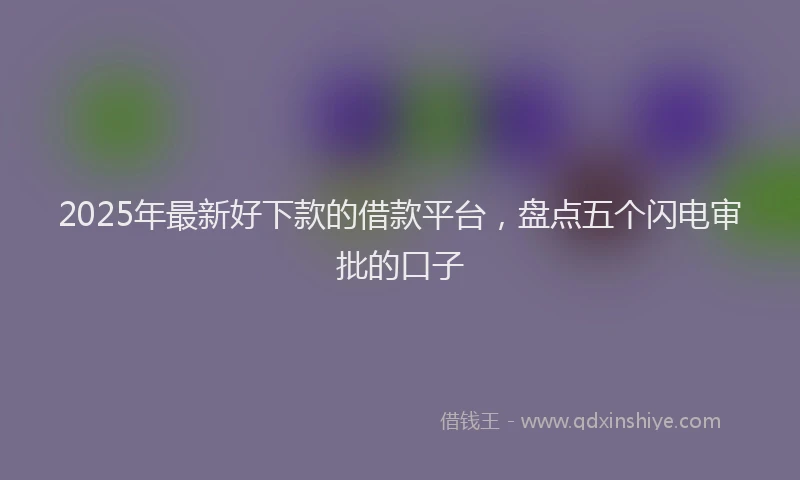 2025年最新好下款的借款平台，盘点五个闪电审批的口子