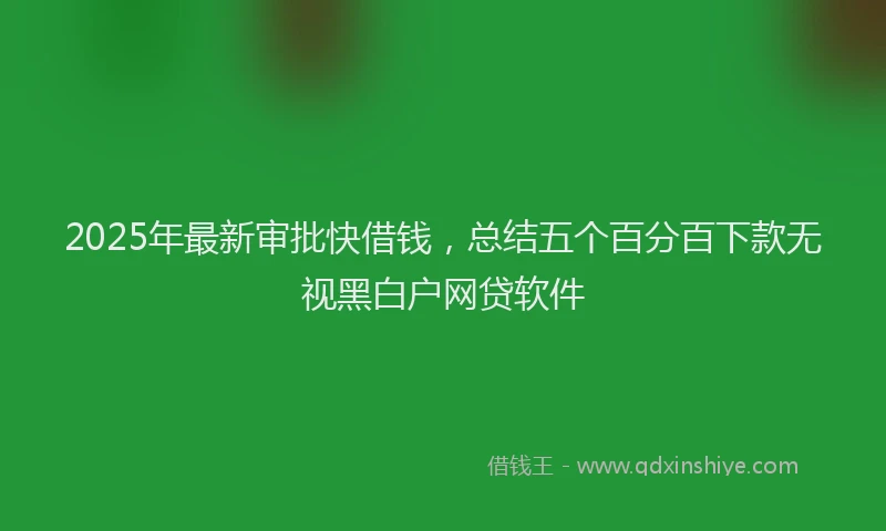 2025年最新审批快借钱，总结五个百分百下款无视黑白户网贷软件