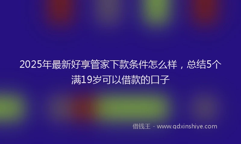 2025年最新好享管家下款条件怎么样，总结5个满19岁可以借款的口子