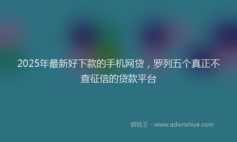 2025年最新好下款的手机网贷，罗列五个真正不查征信的贷款平台