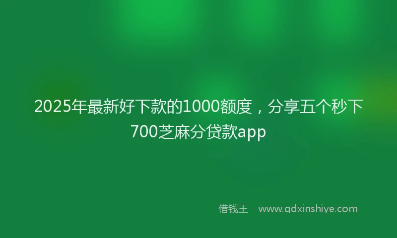 2025年最新好下款的1000额度，分享五个秒下700芝麻分贷款app