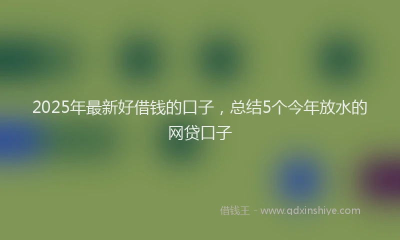 2025年最新好借钱的口子，总结5个今年放水的网贷口子