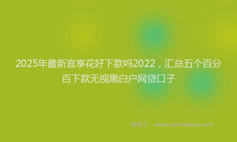 2025年最新宜享花好下款吗2022，汇总五个百分百下款无视黑白户网贷口子