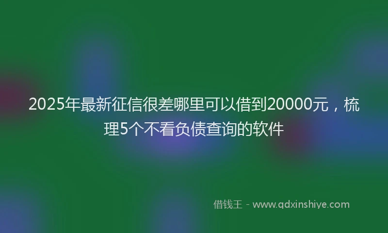 2025年最新征信很差哪里可以借到20000元，梳理5个不看负债查询的软件