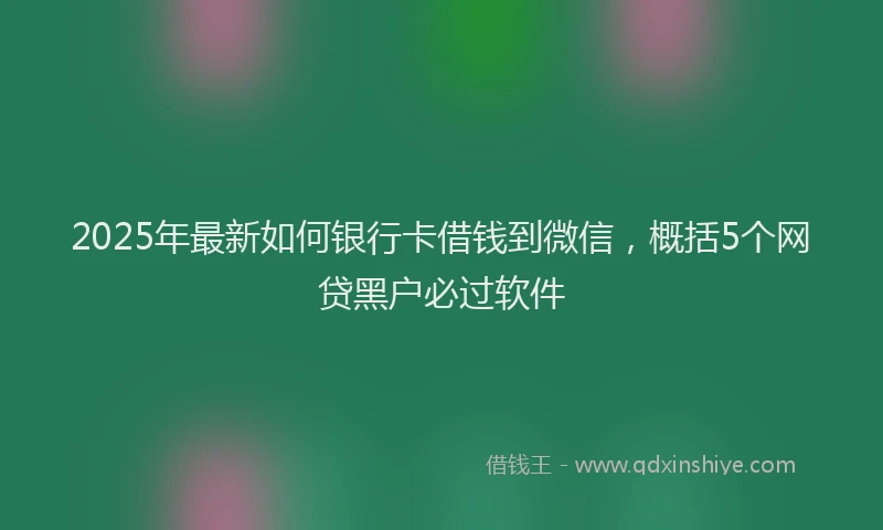 2025年最新如何银行卡借钱到微信，概括5个网贷黑户必过软件