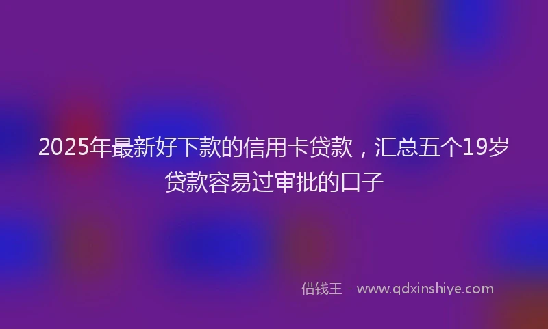 2025年最新好下款的信用卡贷款，汇总五个19岁贷款容易过审批的口子