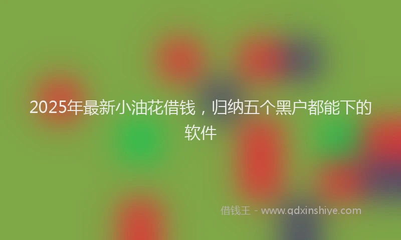 2025年最新小油花借钱，归纳五个黑户都能下的软件