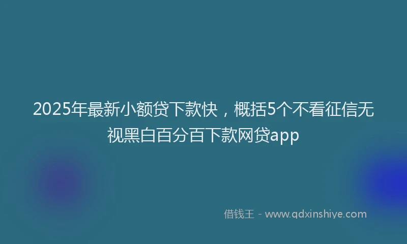 2025年最新小额贷下款快，概括5个不看征信无视黑白百分百下款网贷app