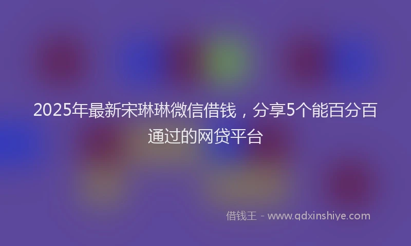 2025年最新宋琳琳微信借钱，分享5个能百分百通过的网贷平台