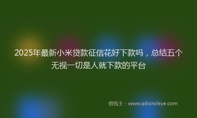 2025年最新小米贷款征信花好下款吗，总结五个无视一切是人就下款的平台