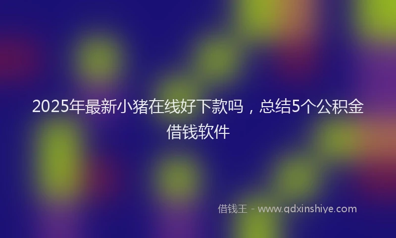 2025年最新小猪在线好下款吗，总结5个公积金借钱软件