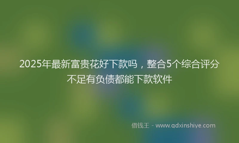 2025年最新富贵花好下款吗，整合5个综合评分不足有负债都能下款软件