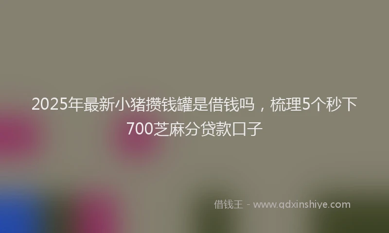 2025年最新小猪攒钱罐是借钱吗，梳理5个秒下700芝麻分贷款口子