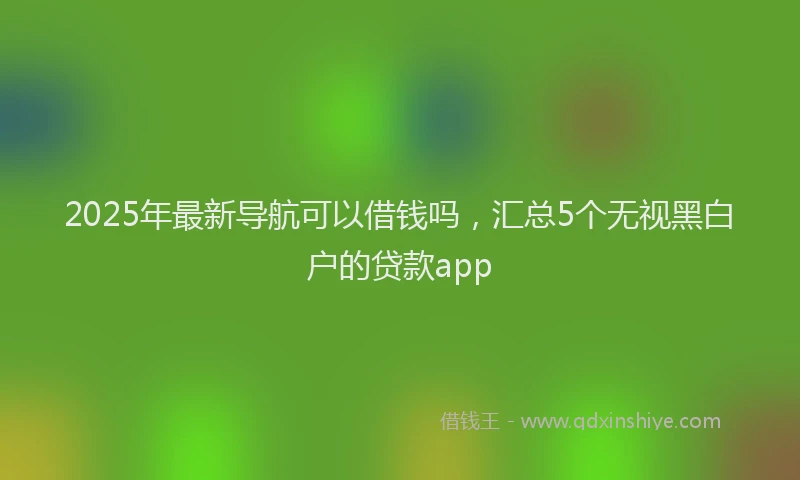 2025年最新导航可以借钱吗，汇总5个无视黑白户的贷款app