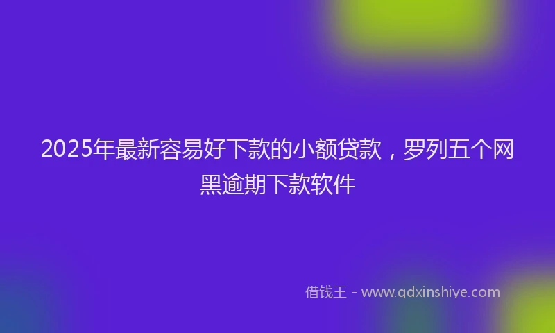 2025年最新容易好下款的小额贷款，罗列五个网黑逾期下款软件