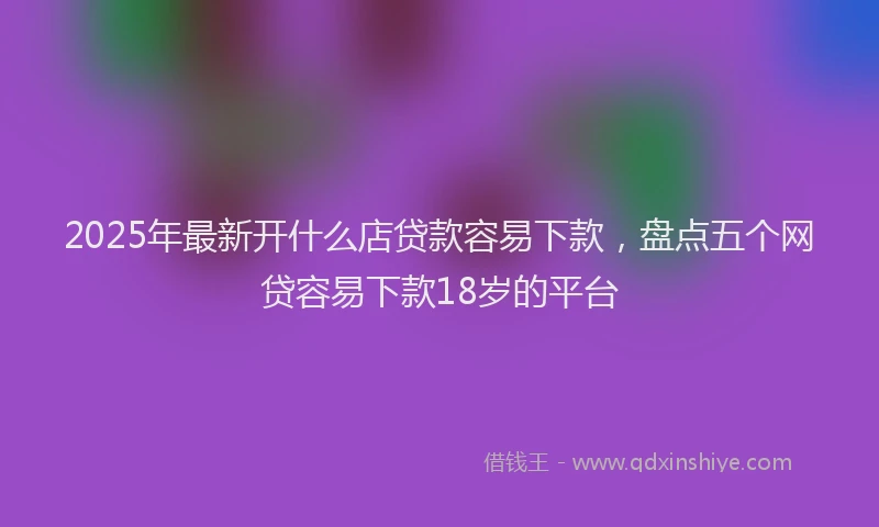 2025年最新开什么店贷款容易下款，盘点五个网贷容易下款18岁的平台