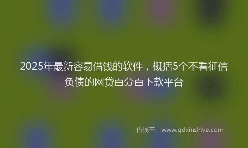 2025年最新容易借钱的软件，概括5个不看征信负债的网贷百分百下款平台