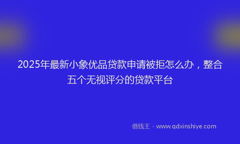2025年最新小象优品贷款申请被拒怎么办，整合五个无视评分的贷款平台