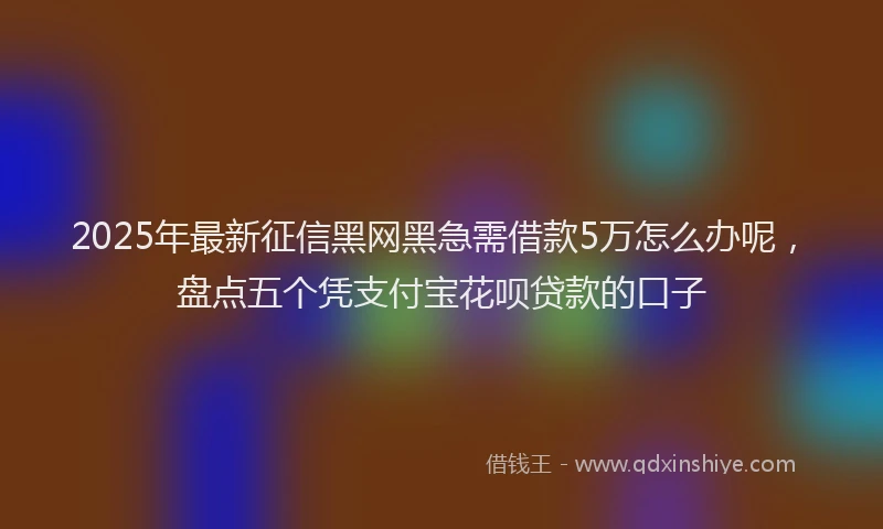 2025年最新征信黑网黑急需借款5万怎么办呢，盘点五个凭支付宝花呗贷款的口子