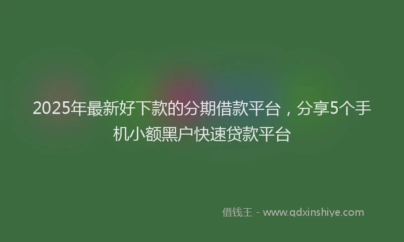 2025年最新好下款的分期借款平台，分享5个手机小额黑户快速贷款平台