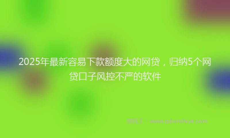 2025年最新容易下款额度大的网贷，归纳5个网贷口子风控不严的软件
