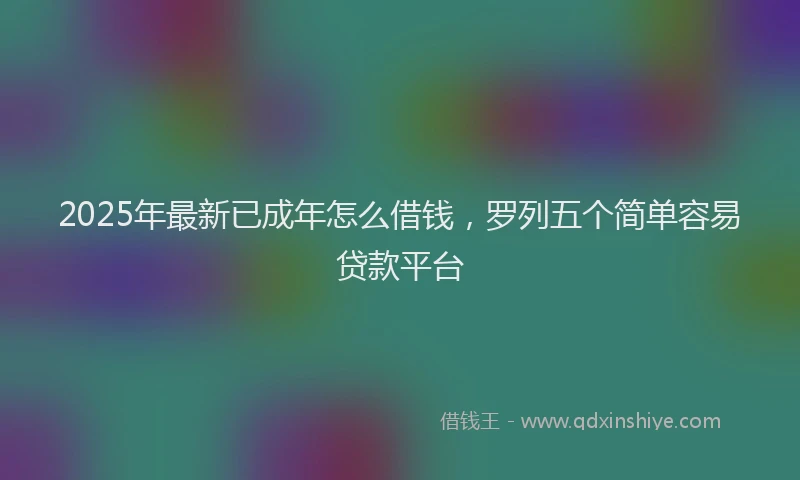2025年最新已成年怎么借钱，罗列五个简单容易贷款平台