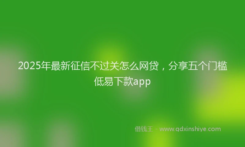 2025年最新征信不过关怎么网贷，分享五个门槛低易下款app