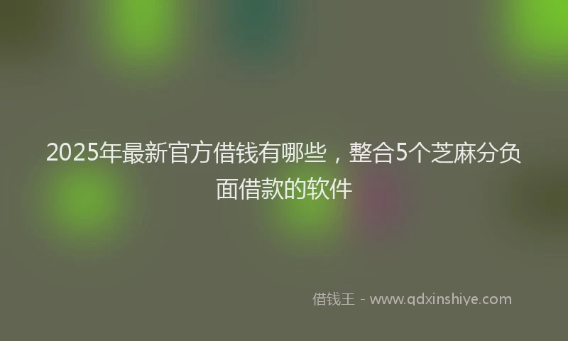 2025年最新官方借钱有哪些，整合5个芝麻分负面借款的软件