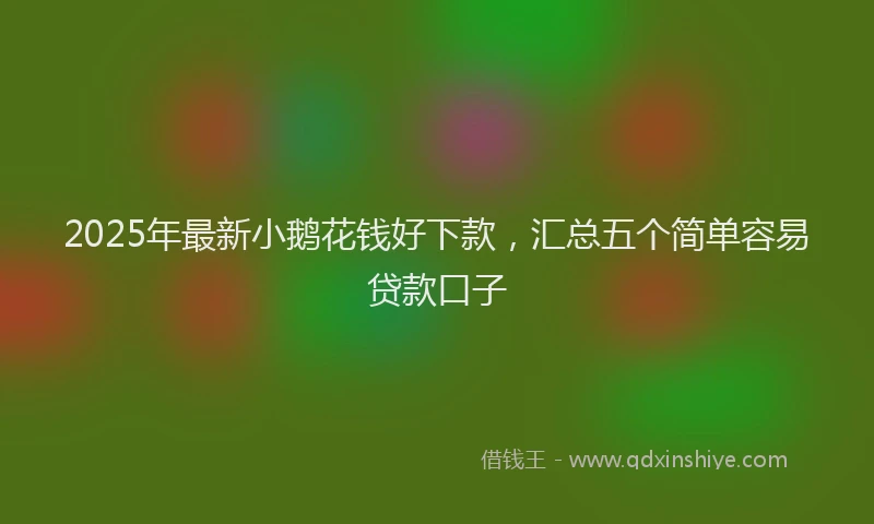 2025年最新小鹅花钱好下款，汇总五个简单容易贷款口子
