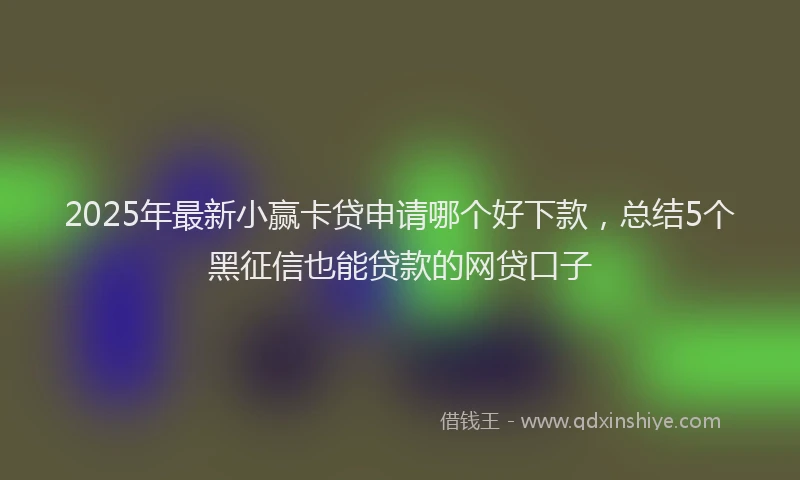 2025年最新小赢卡贷申请哪个好下款，总结5个黑征信也能贷款的网贷口子