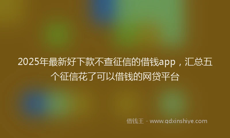 2025年最新好下款不查征信的借钱app，汇总五个征信花了可以借钱的网贷平台