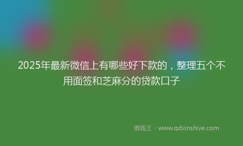 2025年最新微信上有哪些好下款的，整理五个不用面签和芝麻分的贷款口子