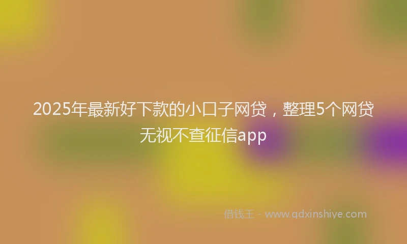 2025年最新好下款的小口子网贷，整理5个网贷无视不查征信app