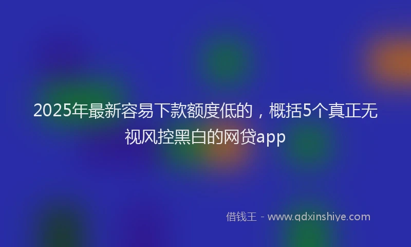 2025年最新容易下款额度低的，概括5个真正无视风控黑白的网贷app
