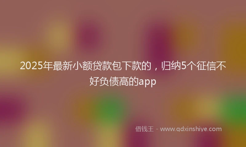 2025年最新小额贷款包下款的，归纳5个征信不好负债高的app