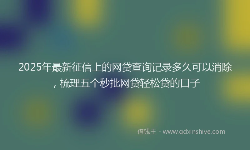 2025年最新征信上的网贷查询记录多久可以消除，梳理五个秒批网贷轻松贷的口子