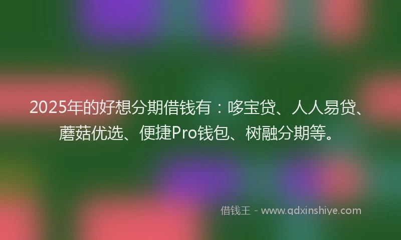 2025年的好想分期借钱有：哆宝贷、人人易贷、蘑菇优选、便捷Pro钱包、树融分期等。