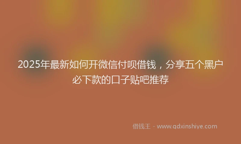 2025年最新如何开微信付呗借钱，分享五个黑户必下款的口子贴吧推荐