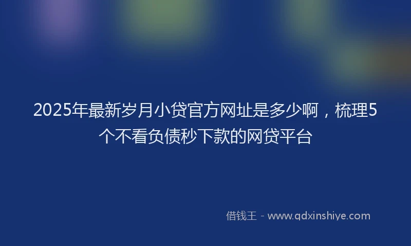 2025年最新岁月小贷官方网址是多少啊，梳理5个不看负债秒下款的网贷平台