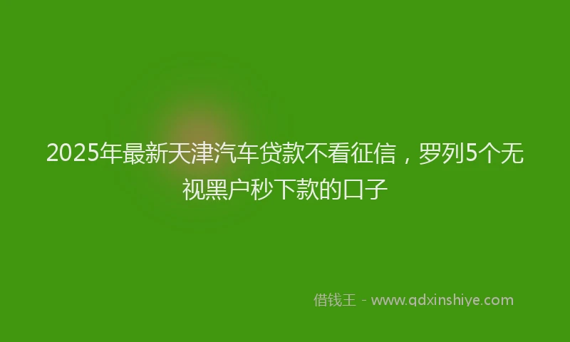 2025年最新天津汽车贷款不看征信，罗列5个无视黑户秒下款的口子