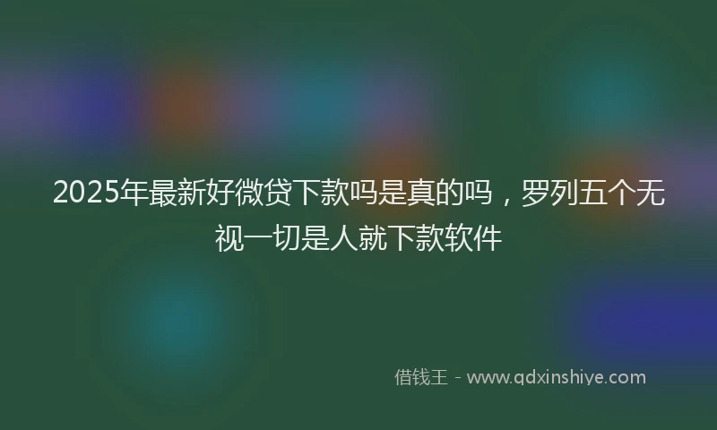 2025年最新好微贷下款吗是真的吗，罗列五个无视一切是人就下款软件