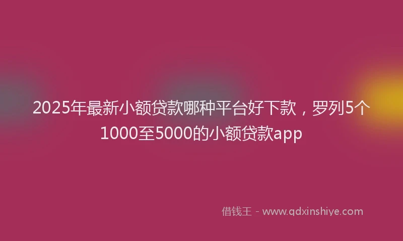 2025年最新小额贷款哪种平台好下款，罗列5个1000至5000的小额贷款app