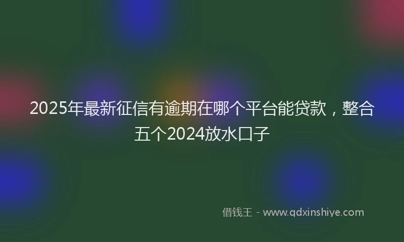 2025年最新征信有逾期在哪个平台能贷款，整合五个2024放水口子