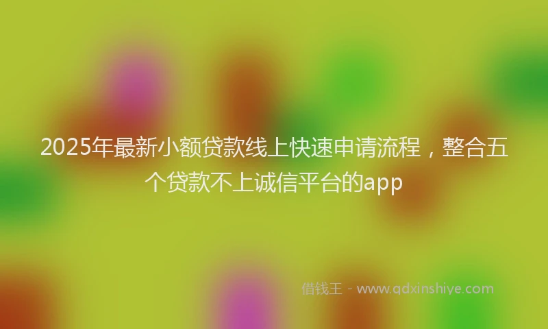 2025年最新小额贷款线上快速申请流程，整合五个贷款不上诚信平台的app