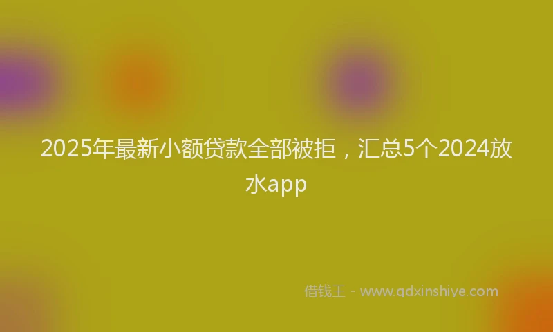 2025年最新小额贷款全部被拒，汇总5个2024放水app